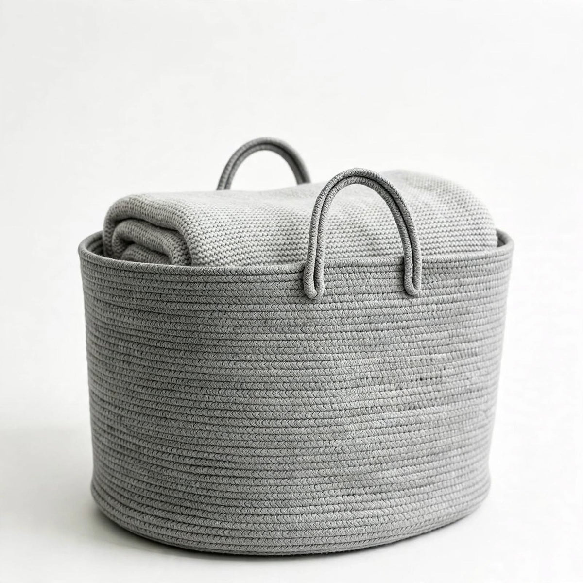 Laundry Basket Large Rope Jute Grey | Y2K Clothing | Thrift Store