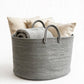 Laundry Basket Large Rope Jute Grey | Y2K Clothing | Thrift Store