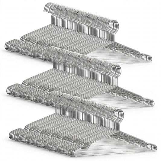 100x Stainless Steel Clothes Hangers Metal Wire Hangers
