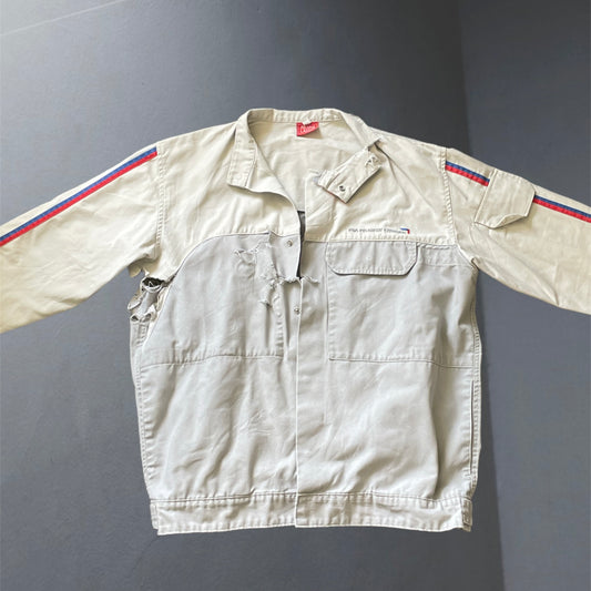 Men’s Vintage Peugeot Jeans Jacket Ripped Style (M)