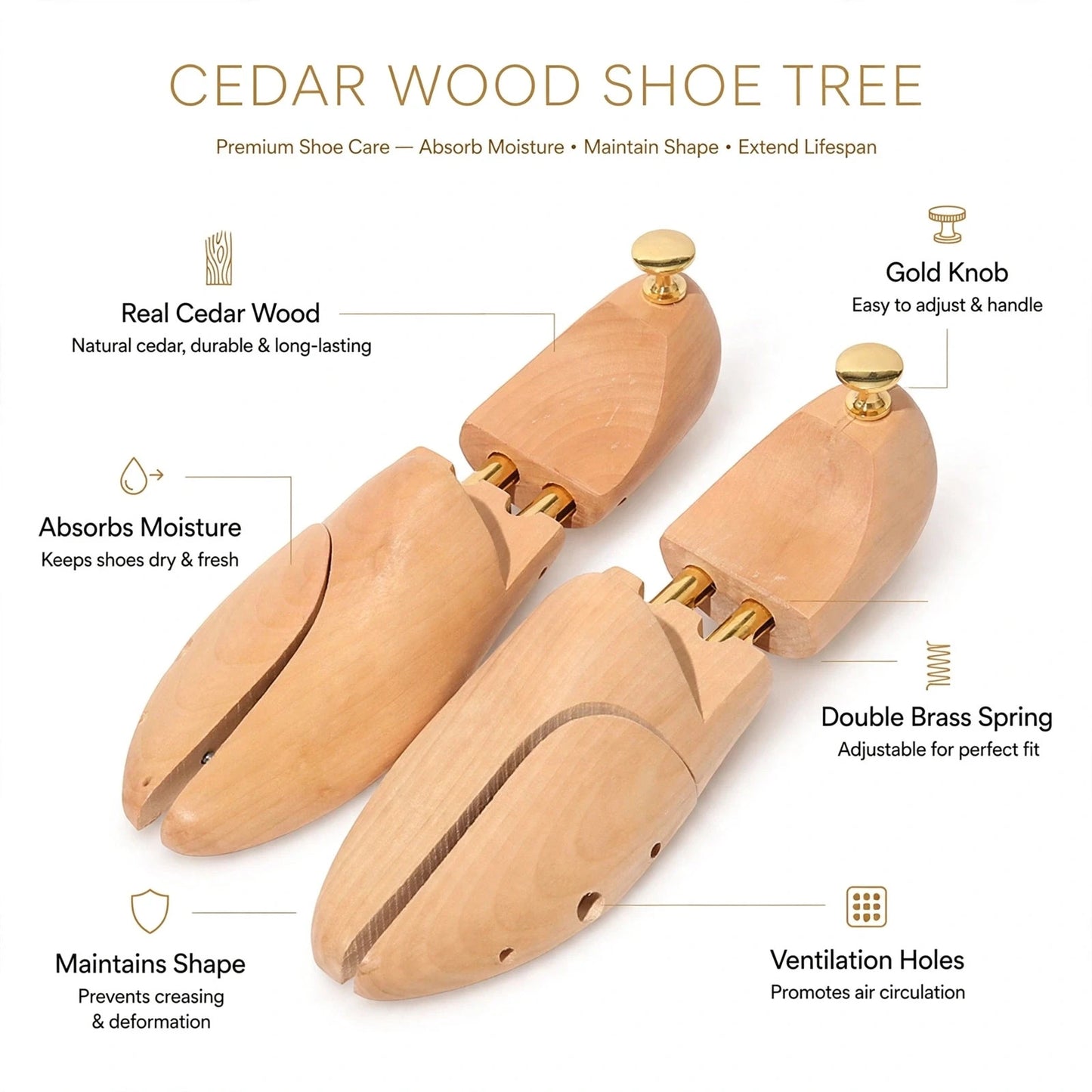 Shoe tree men's wooden shoe care stretcher UK8-10