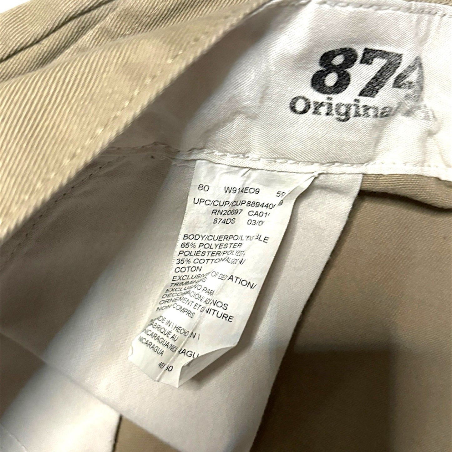 dickies 874 trousers Men 37 In Work Chino Beige vintage Pants Original Fit Men’s