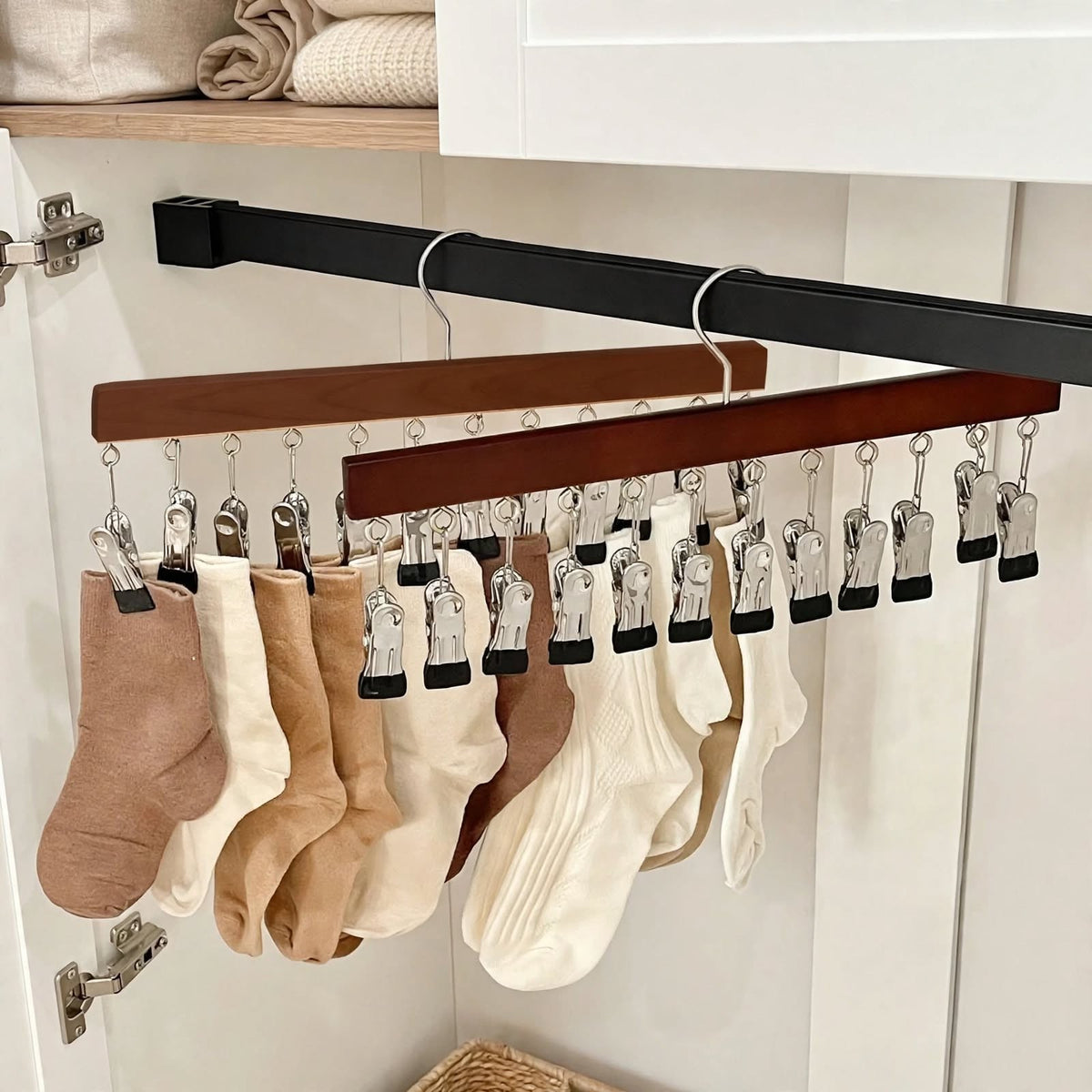 wooden trouser/skirt hangers with clips hats organiser wardrobe - Fashion Aftermath | Thrift store - Vintage Clothing - Vintage store