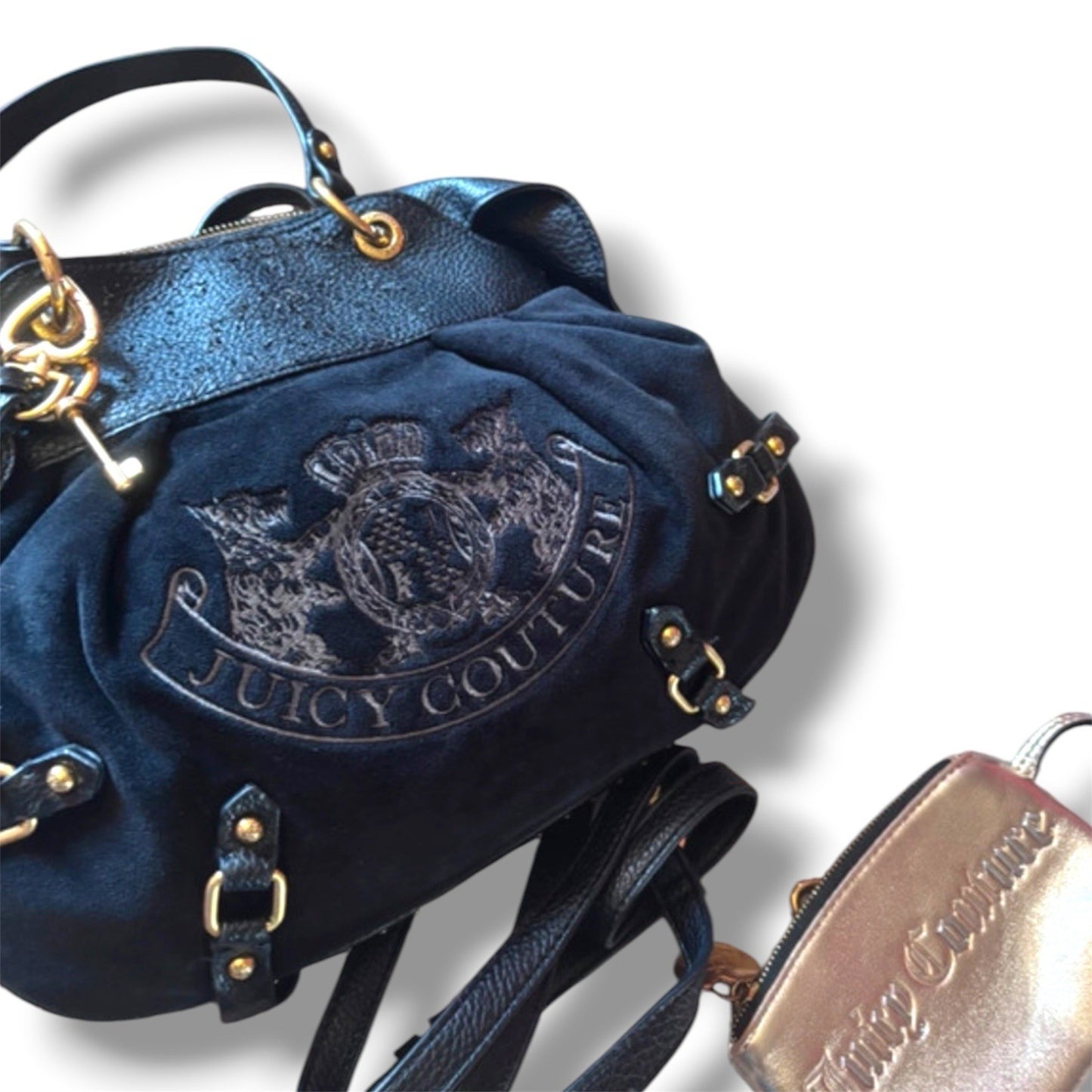 Juicy Couture handbag Black Y2K Style Women’s Shopper Bag gold hardware glamour