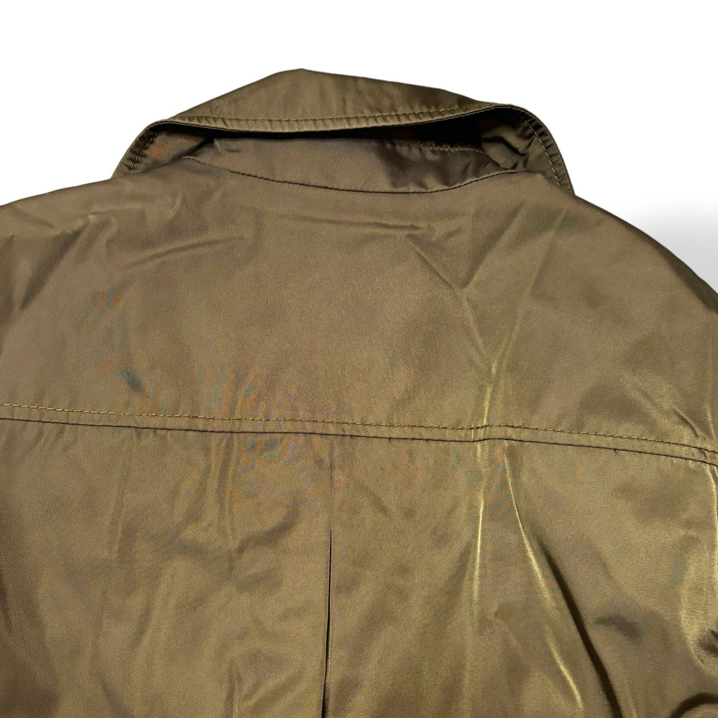 PRADA Womens Jacket Size 40 UK 10 Olive Rain Coat Spring Uniform Style Y2K