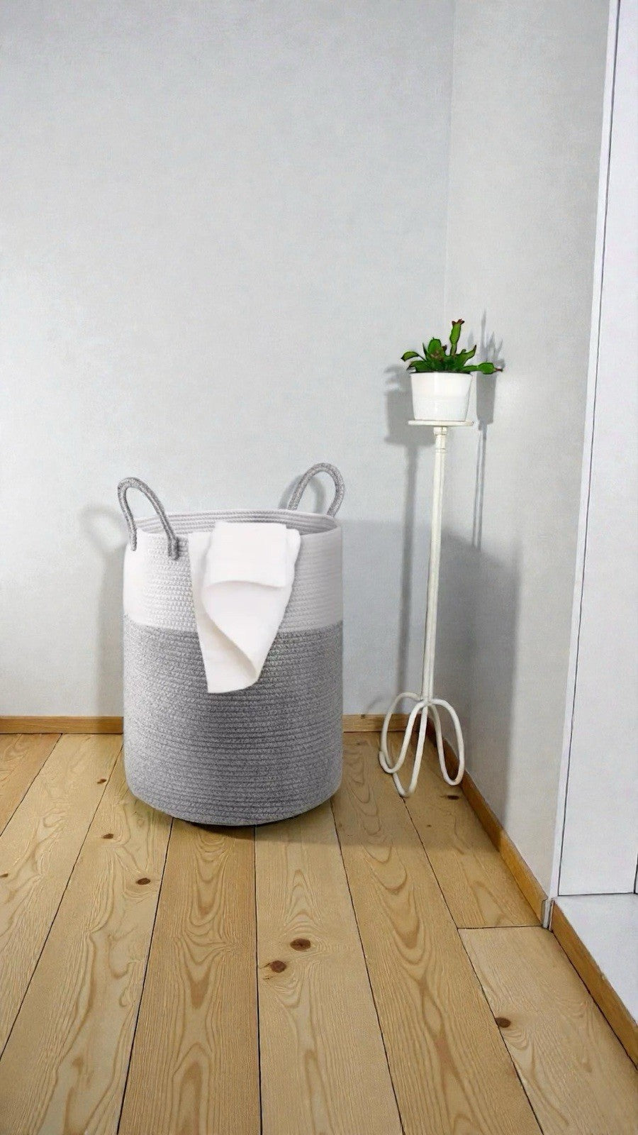Laundry Basket Dirty Washing Clothes Storage Folding Cotton Organic Hamper Bag