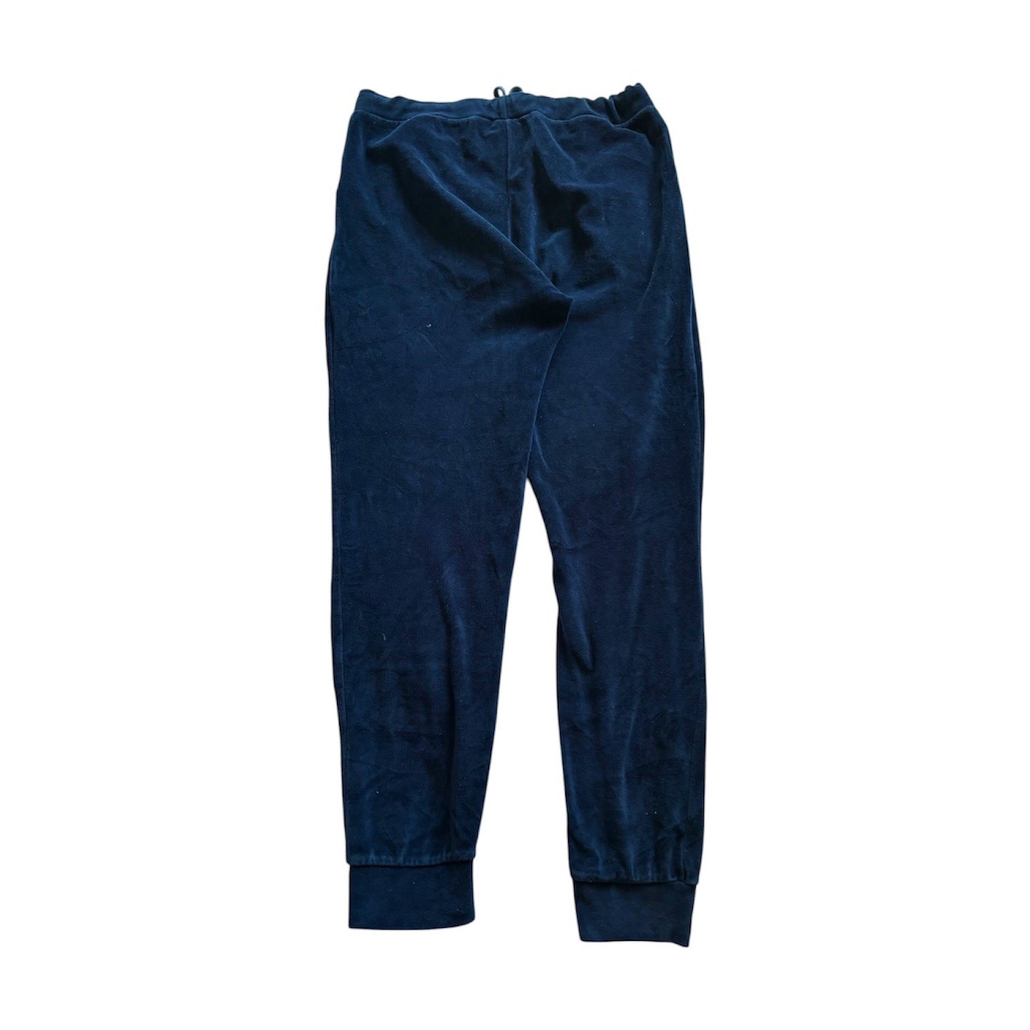 Roberto Cavalli Y2k Velour Track Pants Size S Blue Rhinestone Logo Joggers Uk
