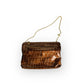 Vintage Shoulder Bag Brown Croco Finished ALDO Gold Chain Brown Clutch