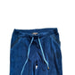 Roberto Cavalli Y2k Velour Track Pants Size S Blue Rhinestone Logo Joggers Uk