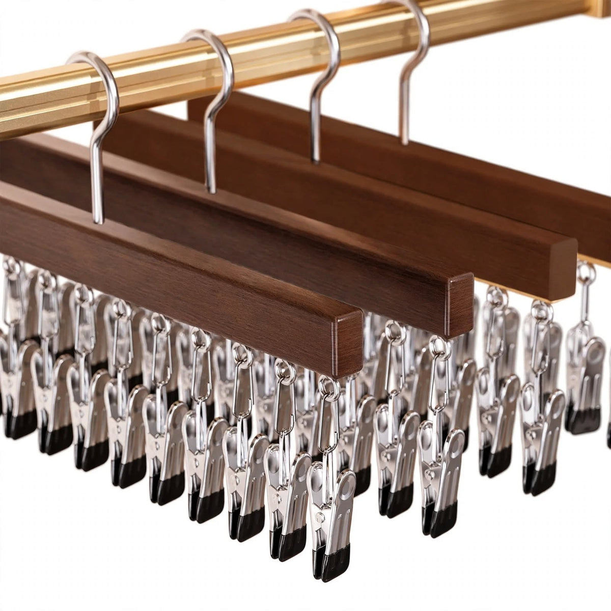 wooden trouser/skirt hangers with clips hats organiser wardrobe - Fashion Aftermath | Thrift store - Vintage Clothing - Vintage store