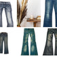 y2k jeans bundle vintage clothing wholesale women's UK flared jeans rhinestone