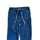 Roberto Cavalli Y2k Velour Track Pants Size S Blue Rhinestone Logo Joggers Uk