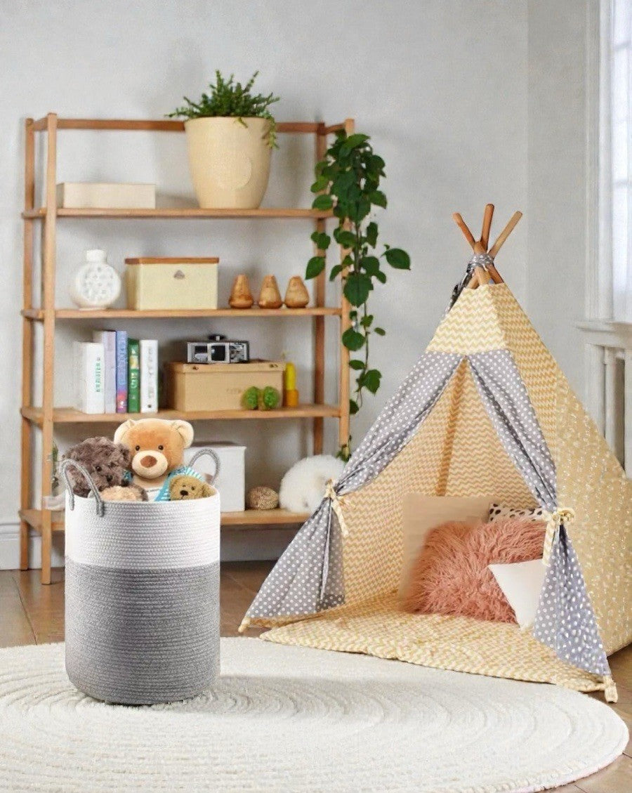 Laundry Basket Dirty Washing Clothes Storage Folding Cotton Organic Hamper Bag