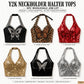 Vintage wholesale  Neckholder Halter Tops womens butterfly rhinestone