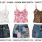 WHOLESALE JOB LOT 10x MYSTERY BUNDLE 5x Vintage Y2K Denim Mini Skirts 5x Camis