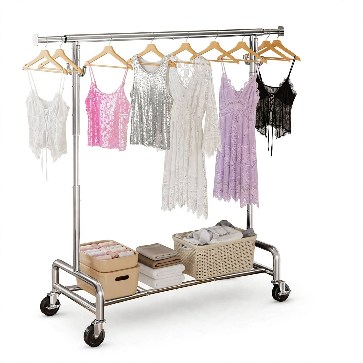 clothes rack on wheels Heavy Duty vintage Clothes Garment stand up 150kg shelf - Fashion Aftermath | Thrift store - Vintage Clothing - Vintage store