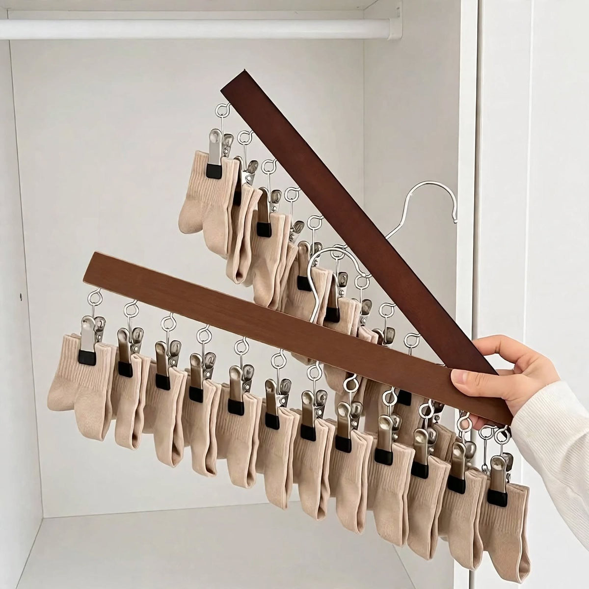 wooden trouser/skirt hangers with clips hats organiser wardrobe - Fashion Aftermath | Thrift store - Vintage Clothing - Vintage store