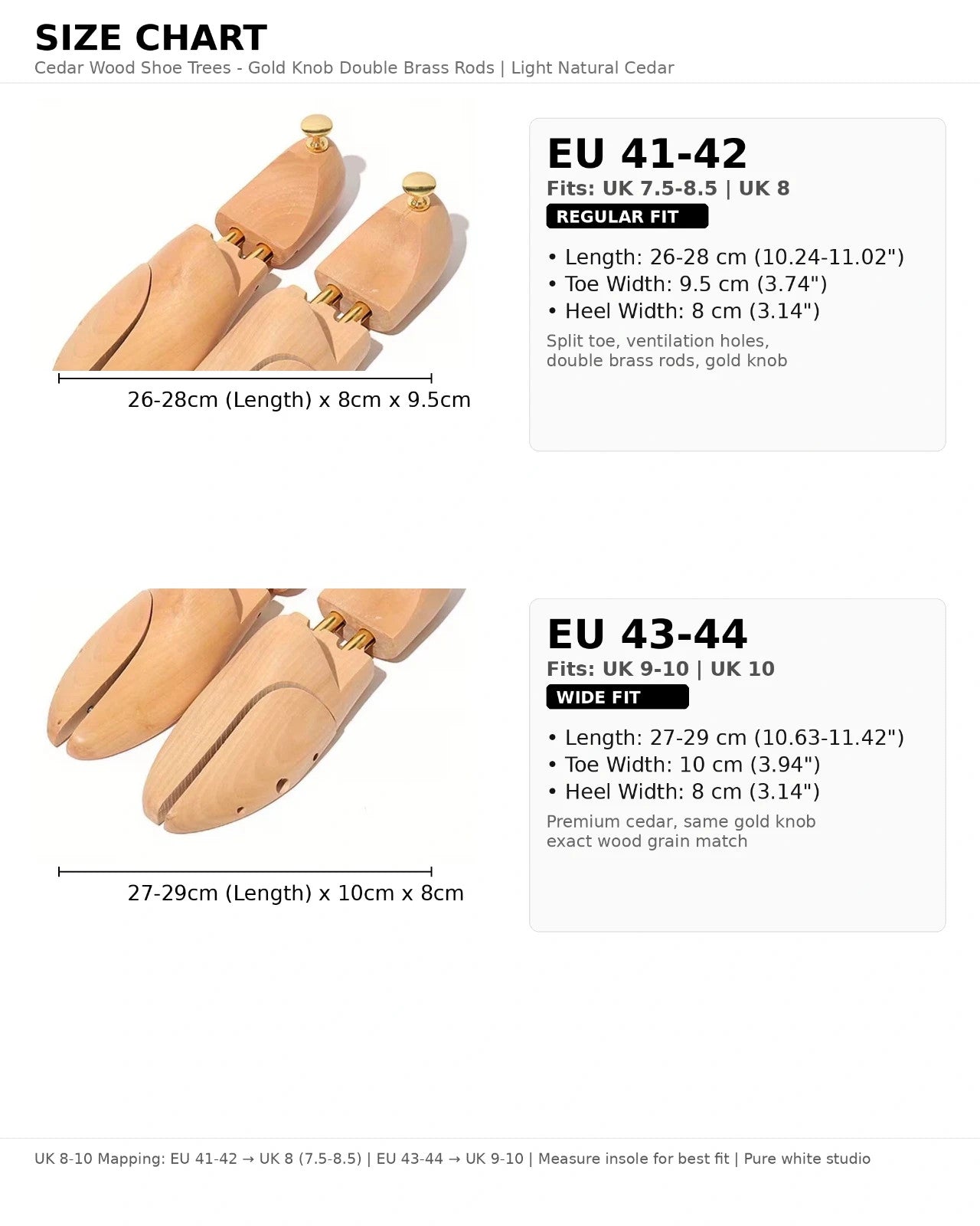 Shoe tree men's wooden shoe care stretcher UK8-10