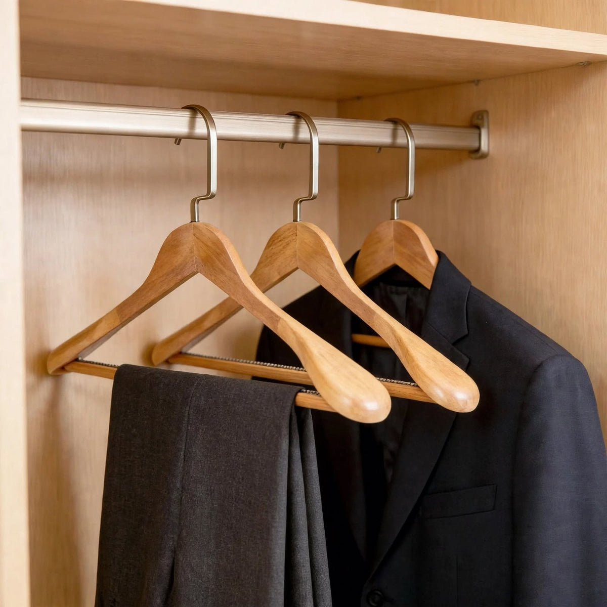 Wooden Coat Hangers 5x Pack