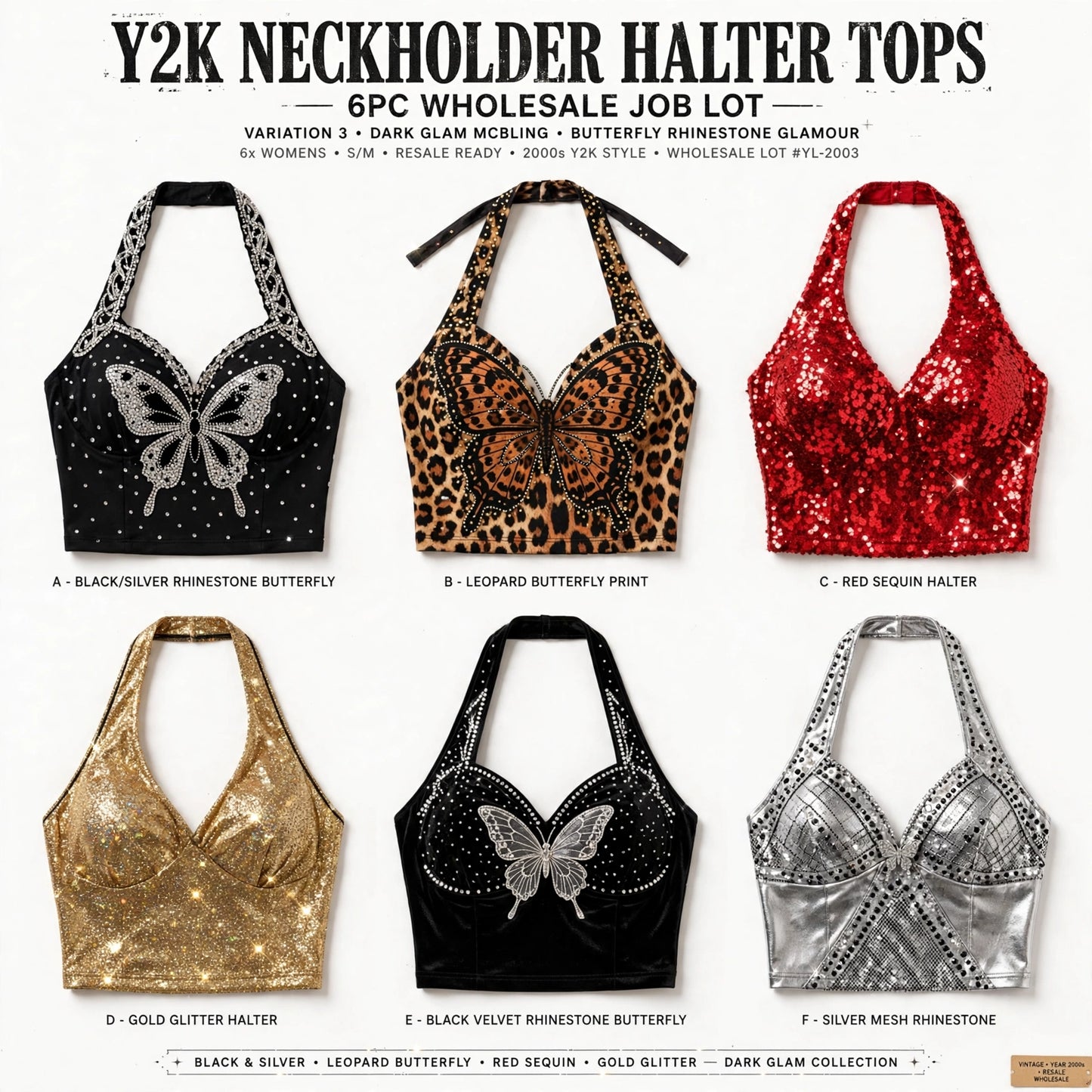 Vintage wholesale Neck holder Halter Tops Thrift - Y2K 90s 2000s