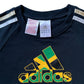 Crop Top T-Shirt Black Petite Adidas Jamaican Flag Print (XS) - Fashion Aftermath