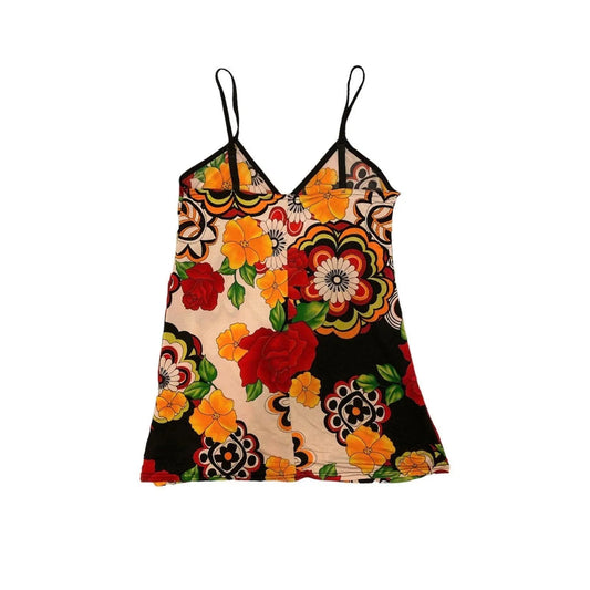 Y2K Camisole Spaghetti Top Flower Print (M) - Fashion Aftermath